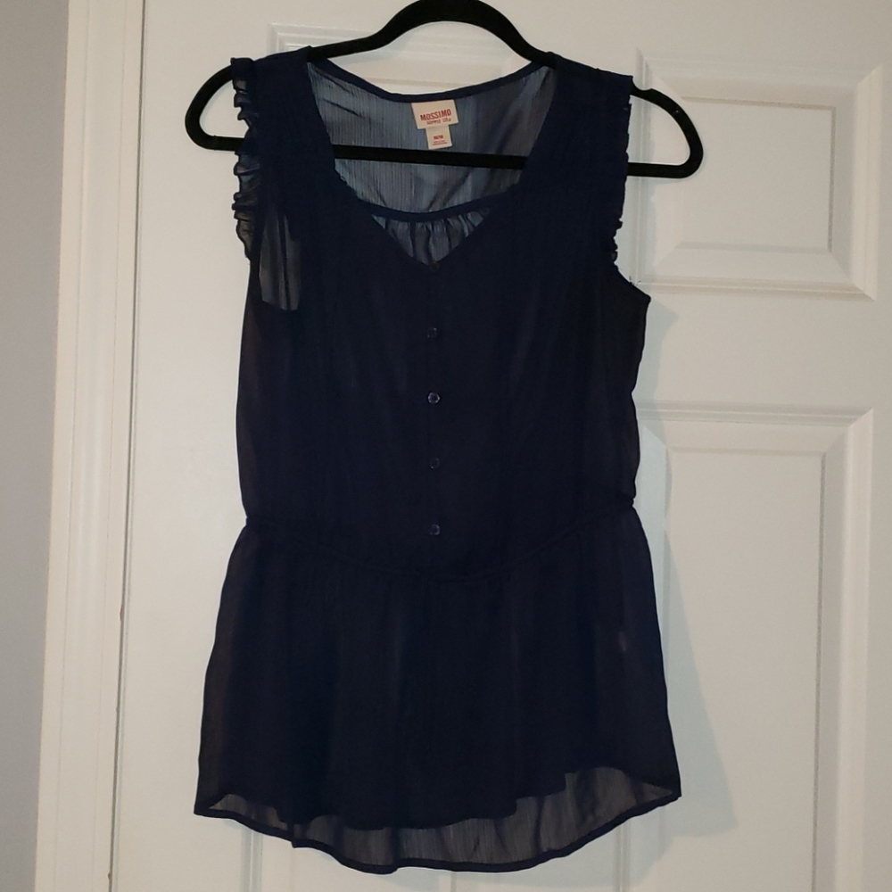 Womens Mossimo dark navy ruffle top